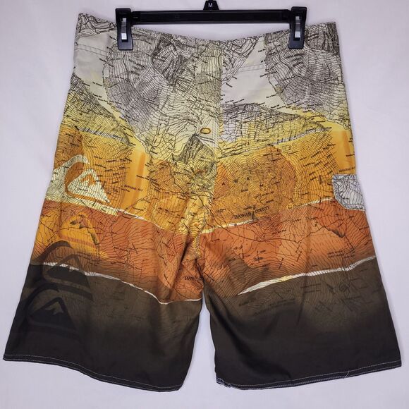 Quicksilver Board Shorts Mens 34 Topography Hawaii - Picture 2 of 5